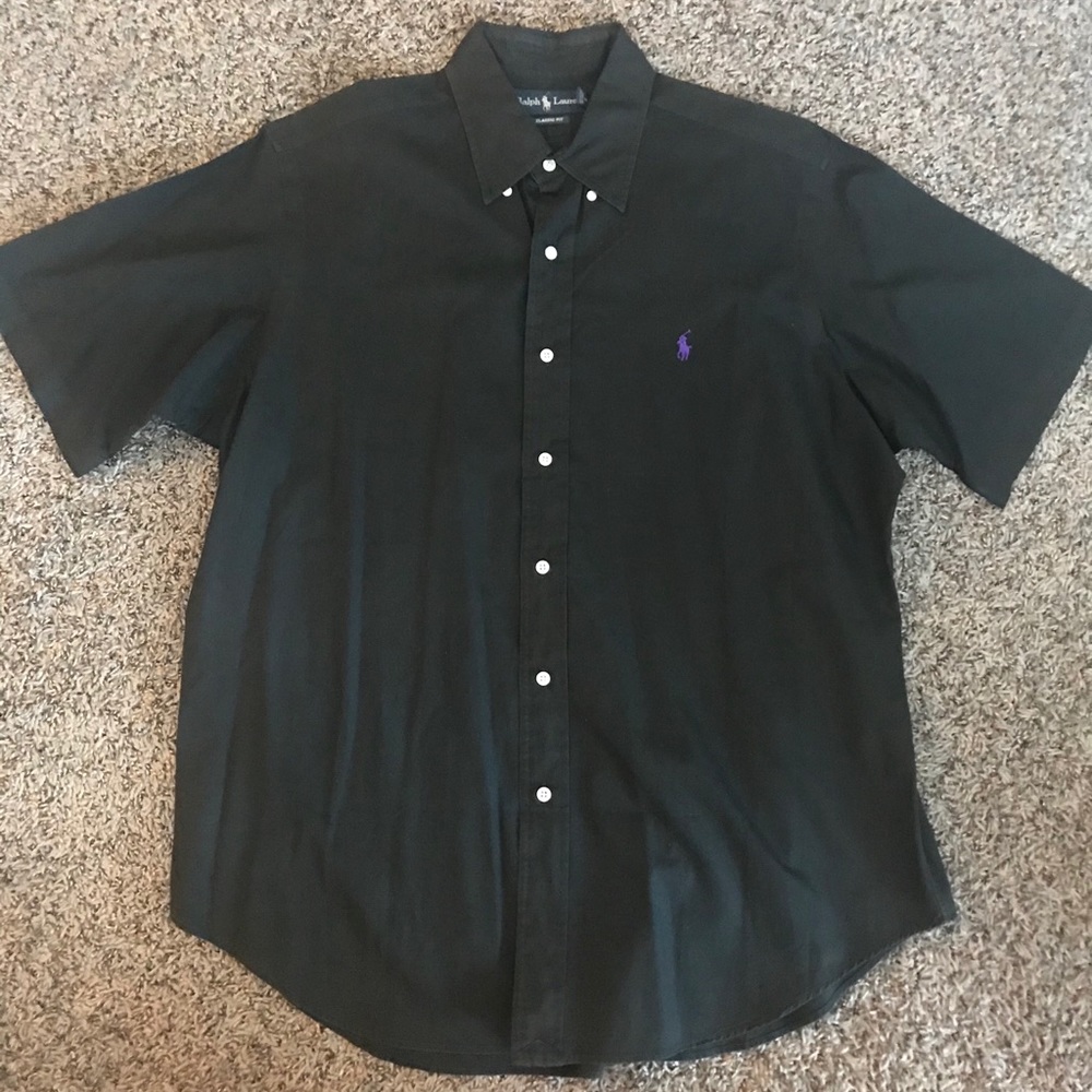 Ralph Lauren Black Short Sleeve Button Down Shirt